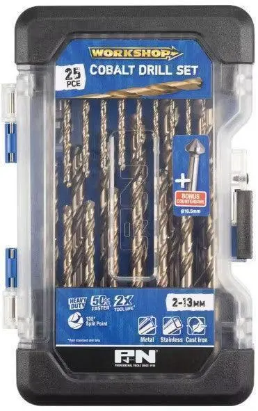 Drill Jobber Set M35 Hss-Co 25+1Pc W/Csink P&N 1