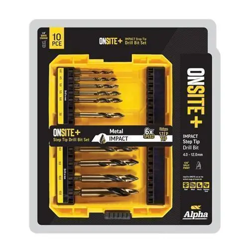 10 Pce Onsite Plus Impact Step Tip Drill Set 1