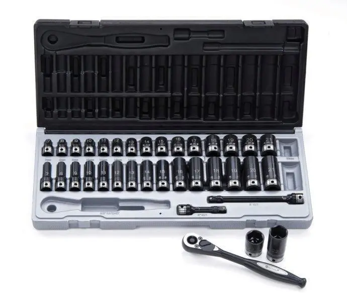 Impact Socket Set Met/Imp 3/8 Drive Dual Action 1