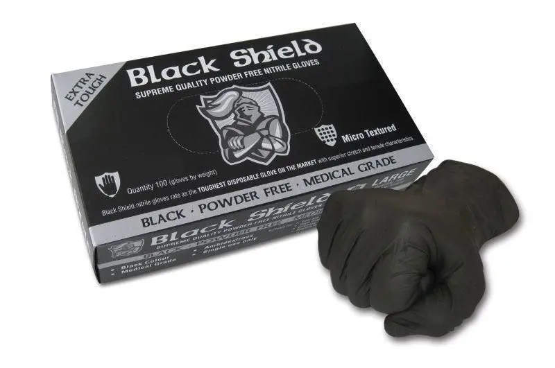 Sml Black Shield Nitrile Gloves 1