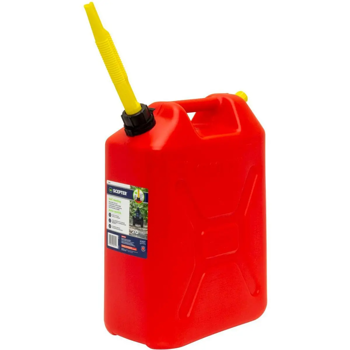 Scepter 20L Red Plastic Fuel Jerry Can 1