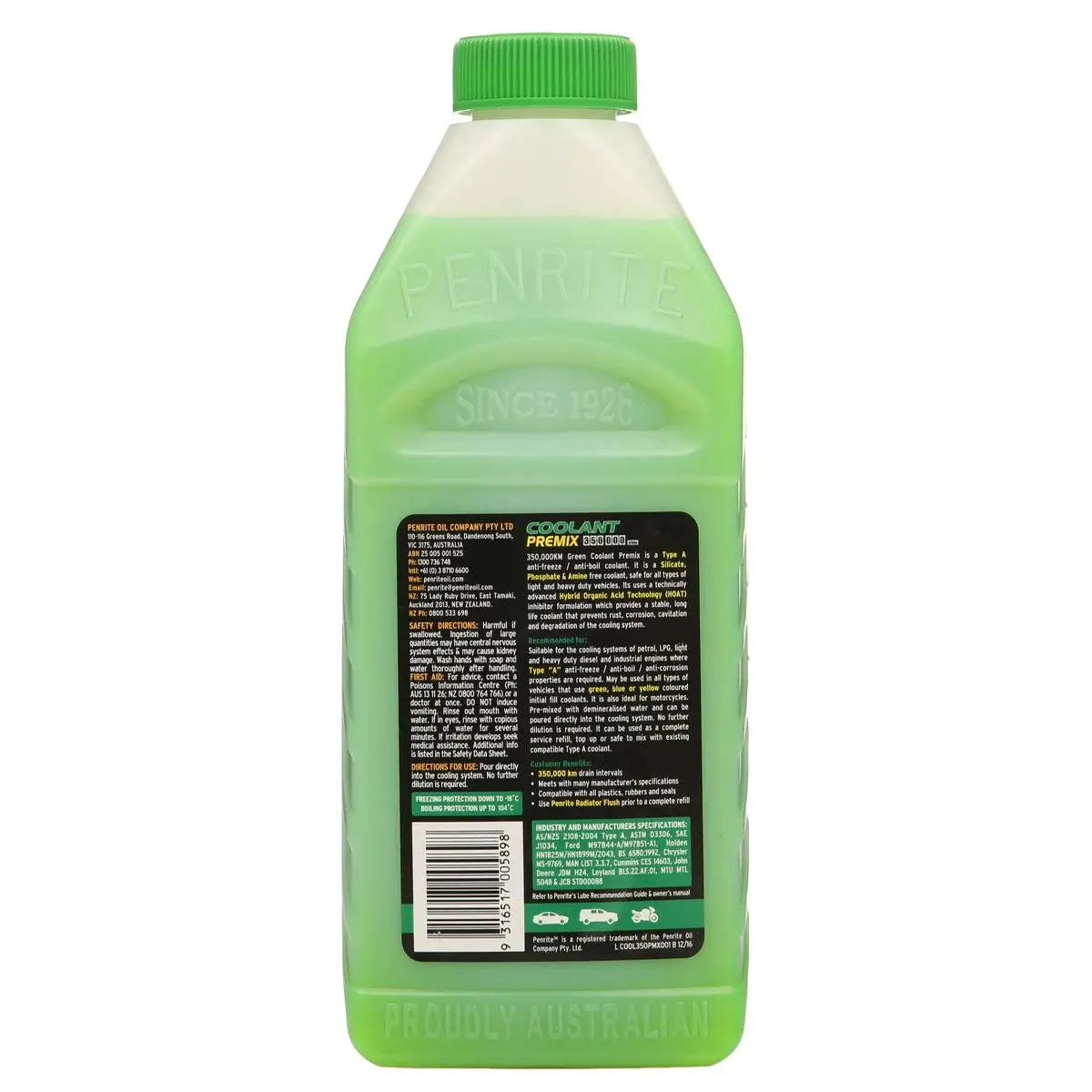 Penrite 350K Km Premix Green Coolant 1L - Cool350pmx001 2