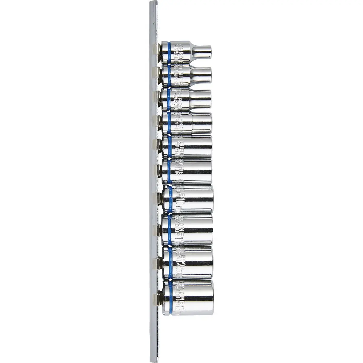 Mechpro Blue 10 Piece Socket Rail Set Metric 1/4In Drive – Mpbsk114k 1