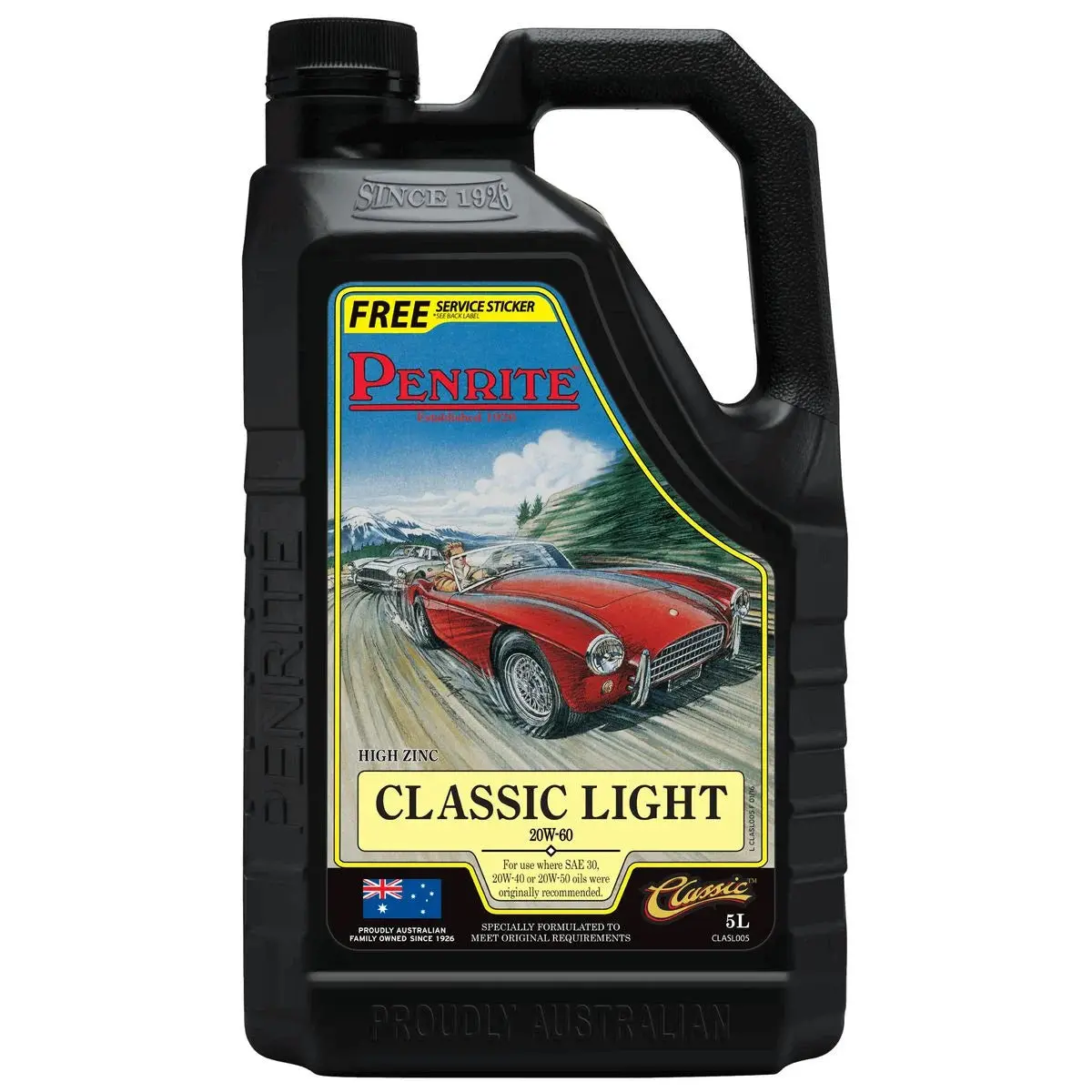 Penrite Classic Light 20W-60 5L Mineral Engine Oil - Clasl005 1