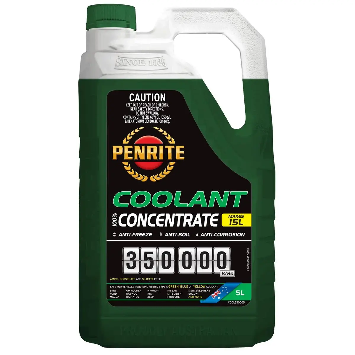 Penrite 350K Km Concentrate Green Coolant 5L - Cool350005 1