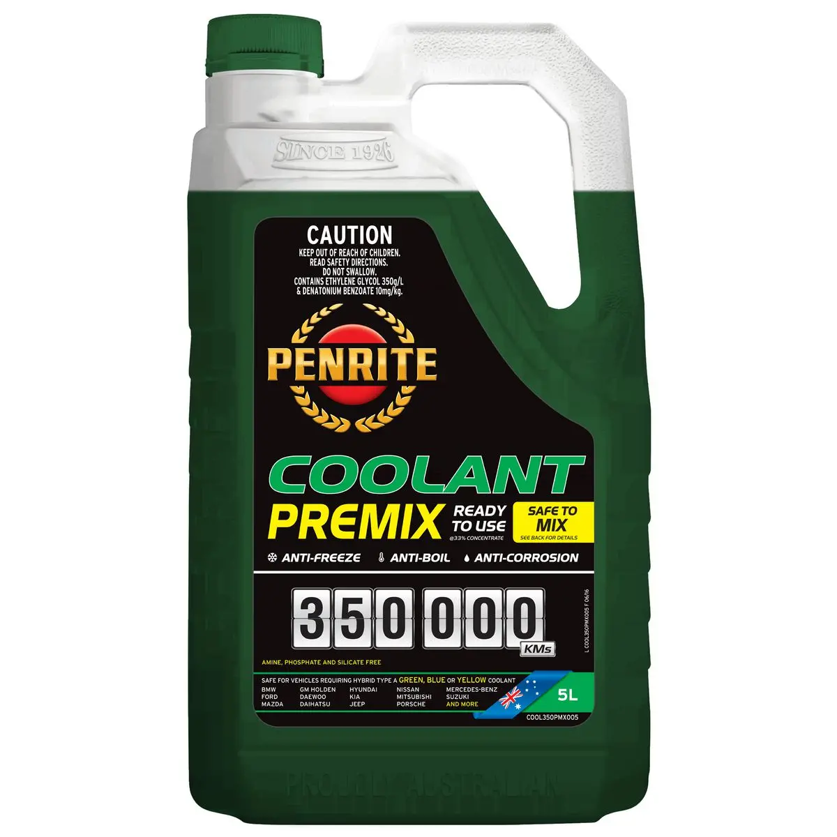 Penrite 350K Km Premix Green Coolant 5L - Cool350pmx005 1