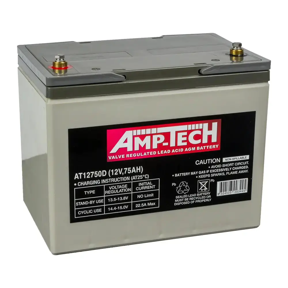 Ritar Amptech At12750d Deep Cycle Agm Battery 75Ah 1
