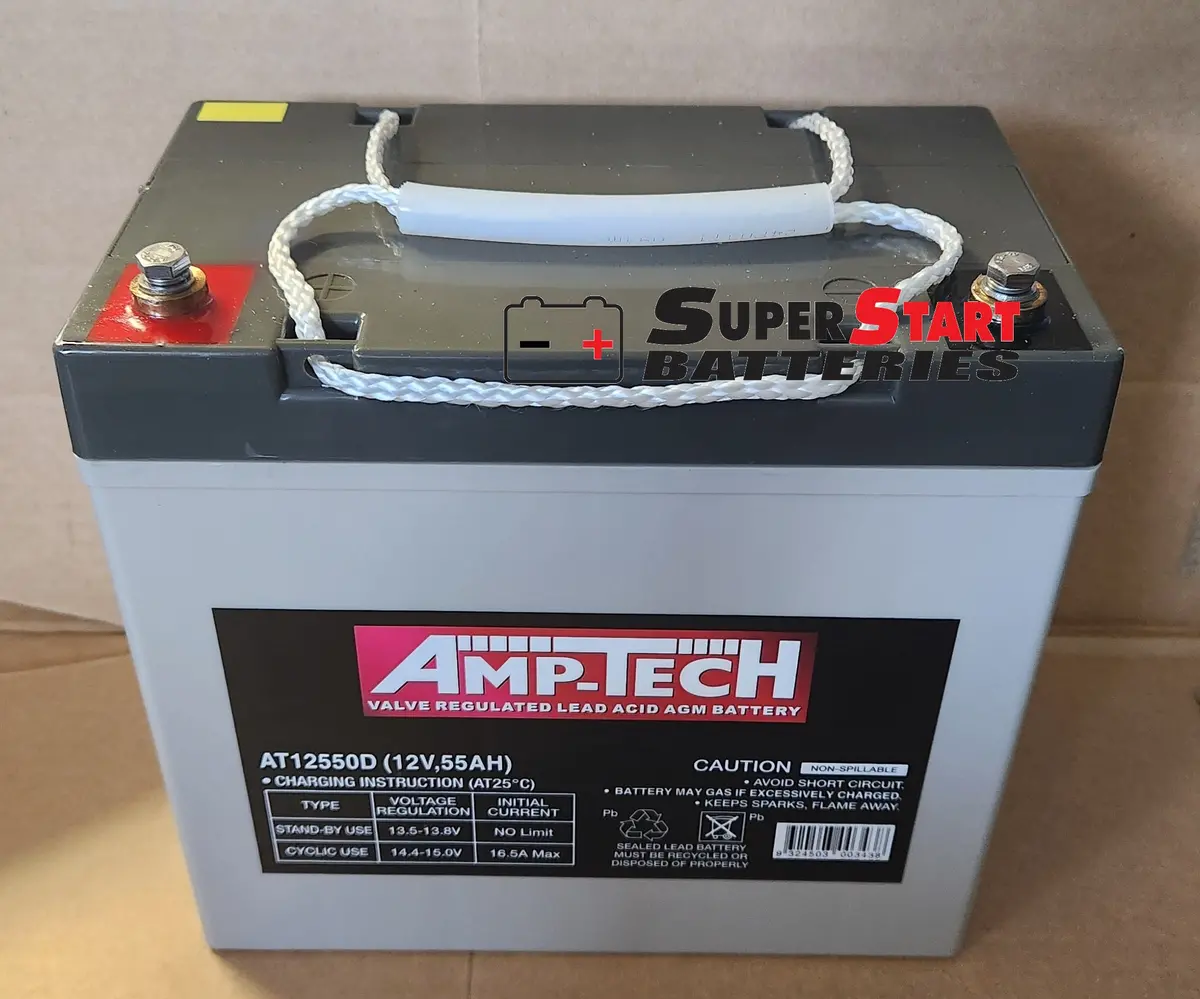 Ritar Amptech At12550d 12V 55Ah Agm Deep Cycle Battery 1