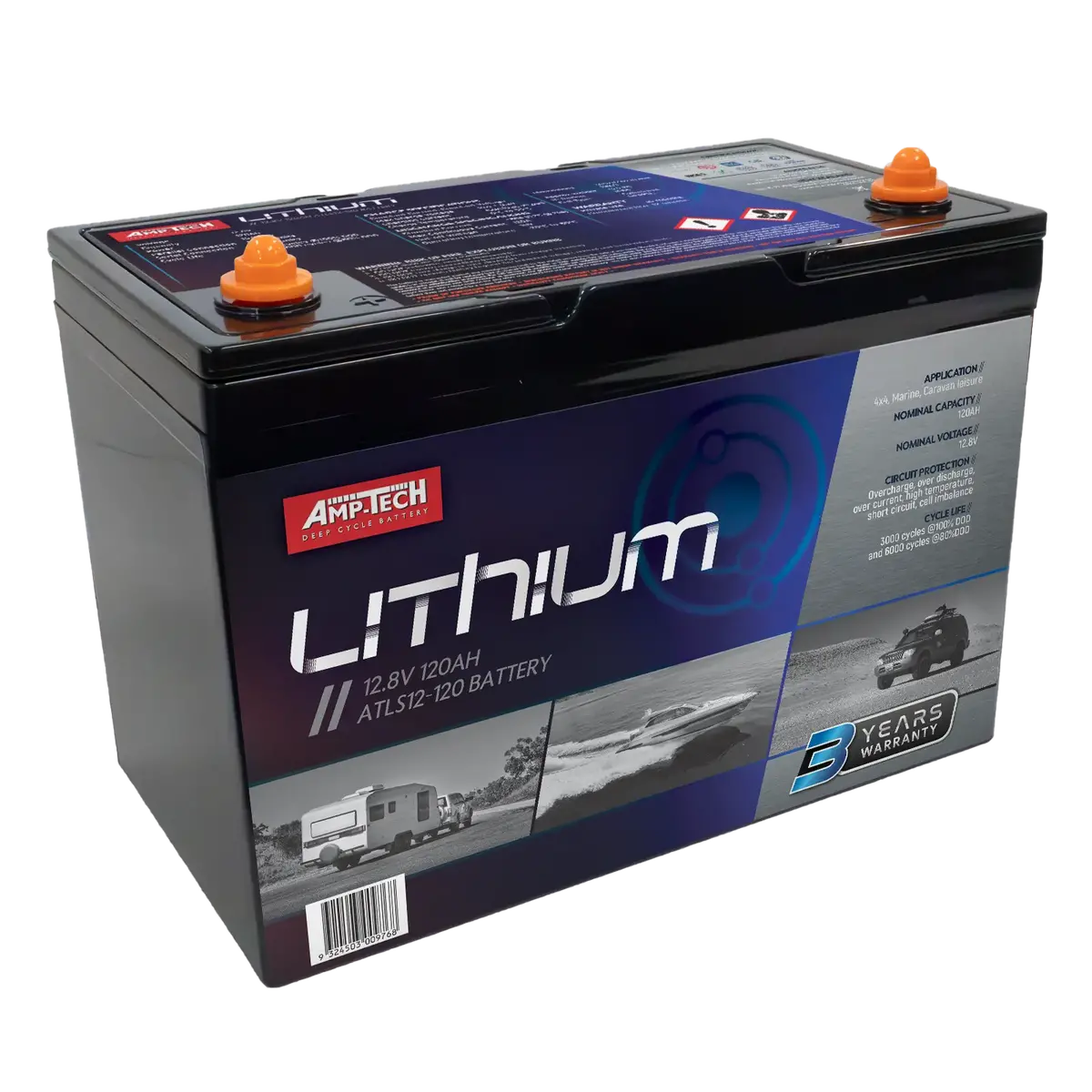 Amptech Lithium Atls12-120 120Ah Lithium Deep Cycle 1