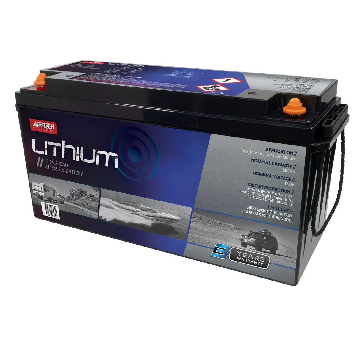 Amptech Amptech Lithium Atls12-200 Lithium Deep Cycle 200Ah 1