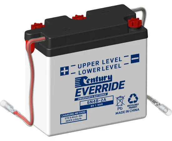 Century 6N4b-2A Motorcycle Battery - 6V 4Ah 1