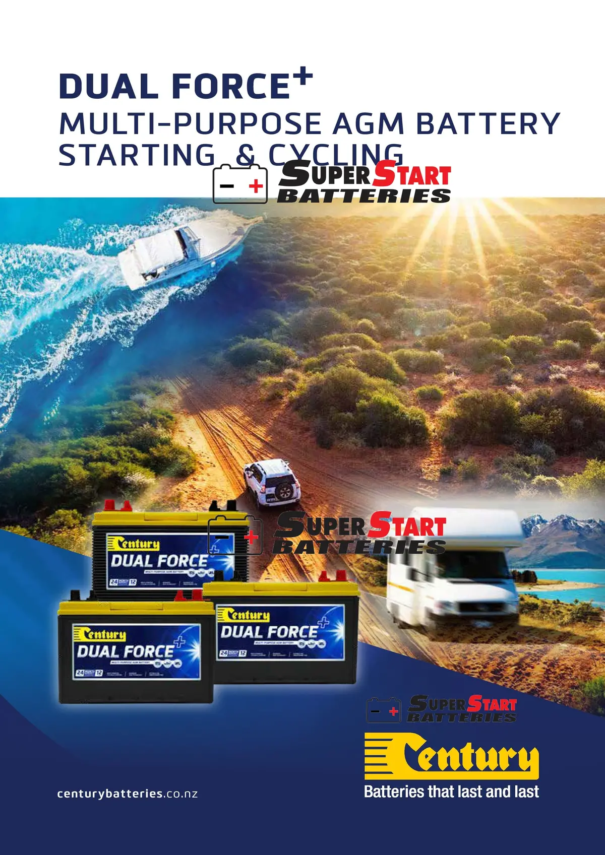 Century 27X Mf Dual Force+ Agm Battery - 12V, 750Cca, Dual Purpose 2
