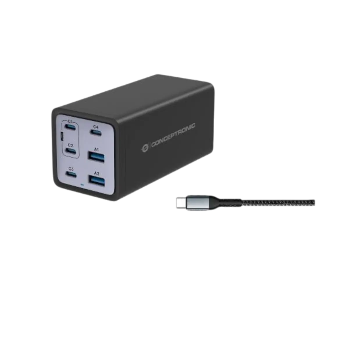Cargador Usb-C Gan Pd 3.1 De 200W Y 6 Puertos 1