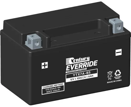 Century Ytx7a-Bs Motorcycle Agm Battery - 100Cca 6Ah 1