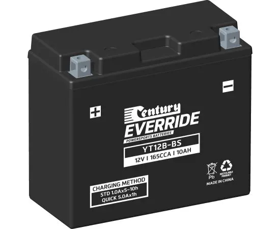 Century Yt12b-Bs Motorcycle Agm Battery - 165Cca 10Ah 1
