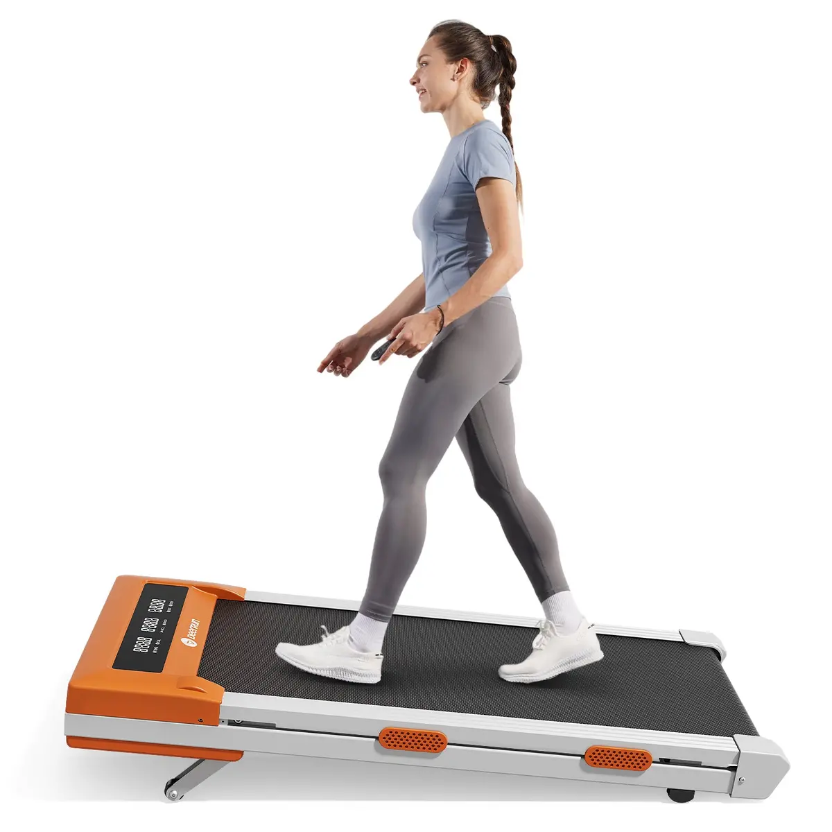 Deerrun Z10 Smart Walking Pad Treadmill With Remote Control 12% Auto Incline - Luxe Orange 1
