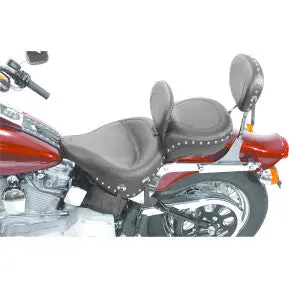 Mustang - Wide Style Solo Seat With Removablke Backrest - Studded - '00-17 Softail 1