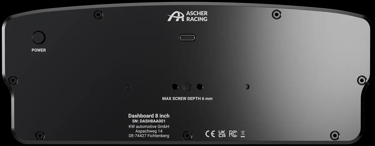 Dashboard 8" Ascher Racing 2