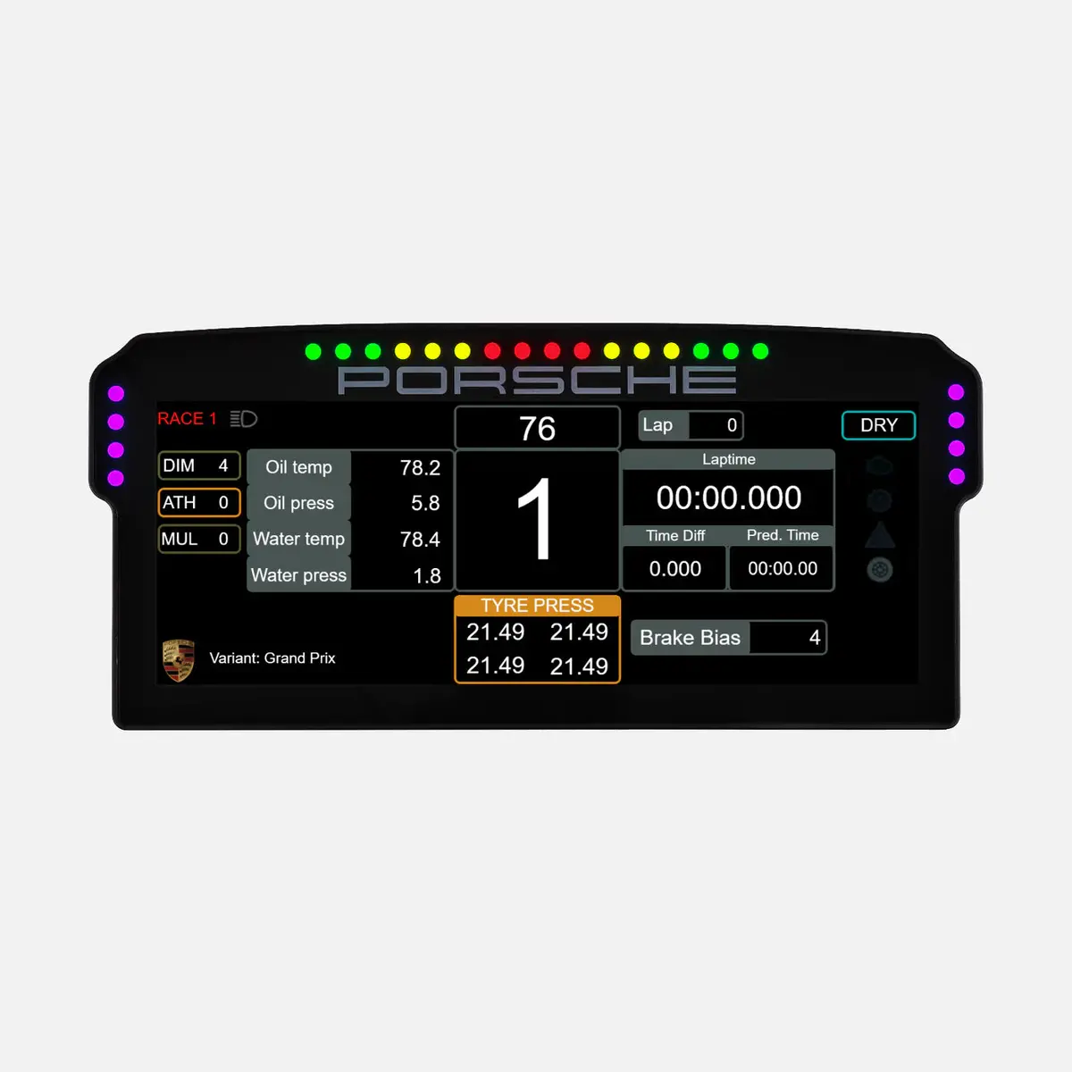 Dashboard Porsche 911 Gt3 Cup Sim-Lab Reacondicionado 1