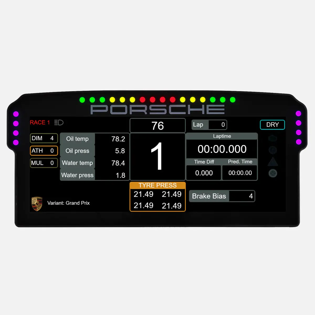 Dashboard Porsche 911 Gt3 Cup Sim-Lab Reacondicionado 2
