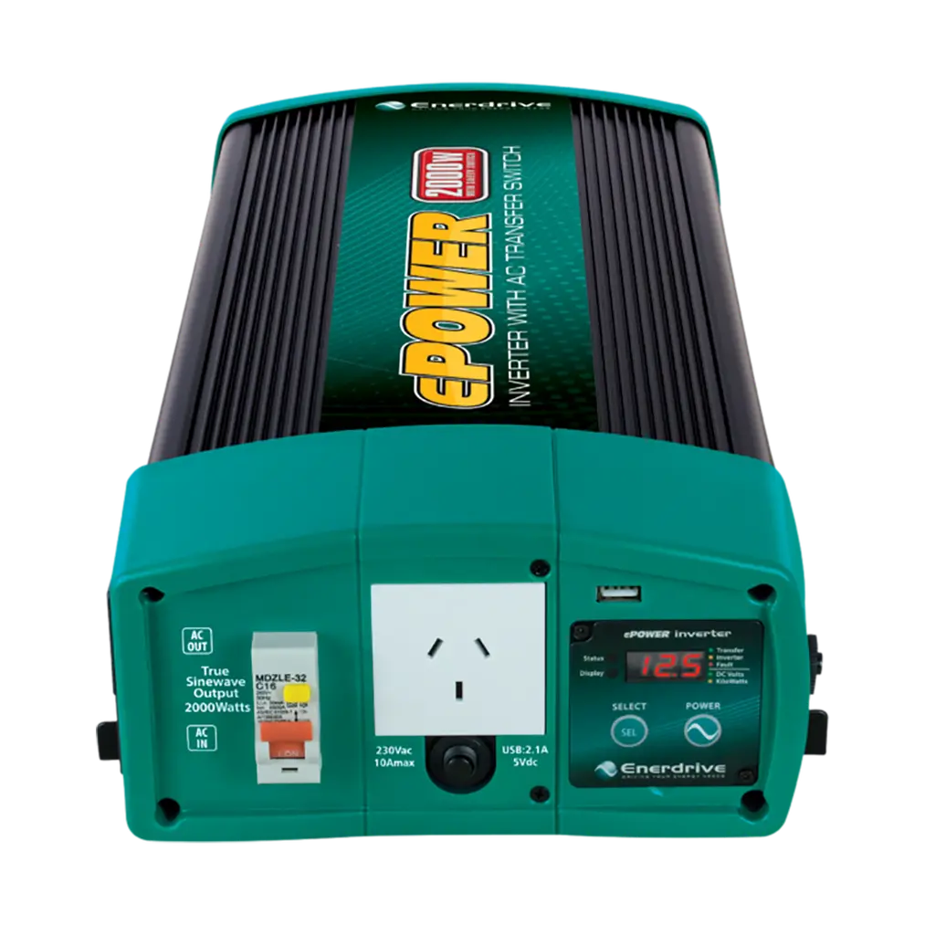 Enerdrive 12V 2000W Pure Sine Wave Inverter + Ac Switch 1