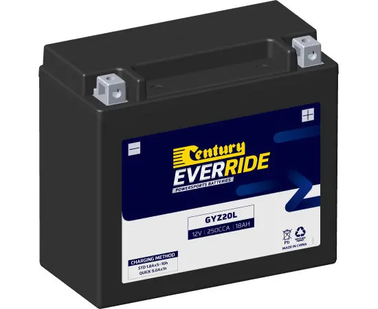 Century Gyz20l Heavy Duty Agm Motorcycle Battery - 250Cca 18Ah 1