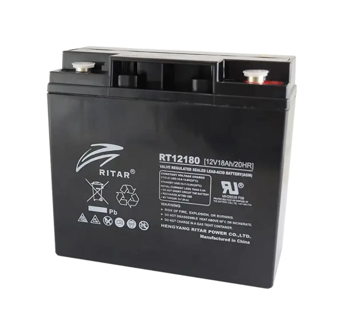 Ritar Rt12180 12V 18Ah Sla Battery F13 Plug Rt12180 F13 1
