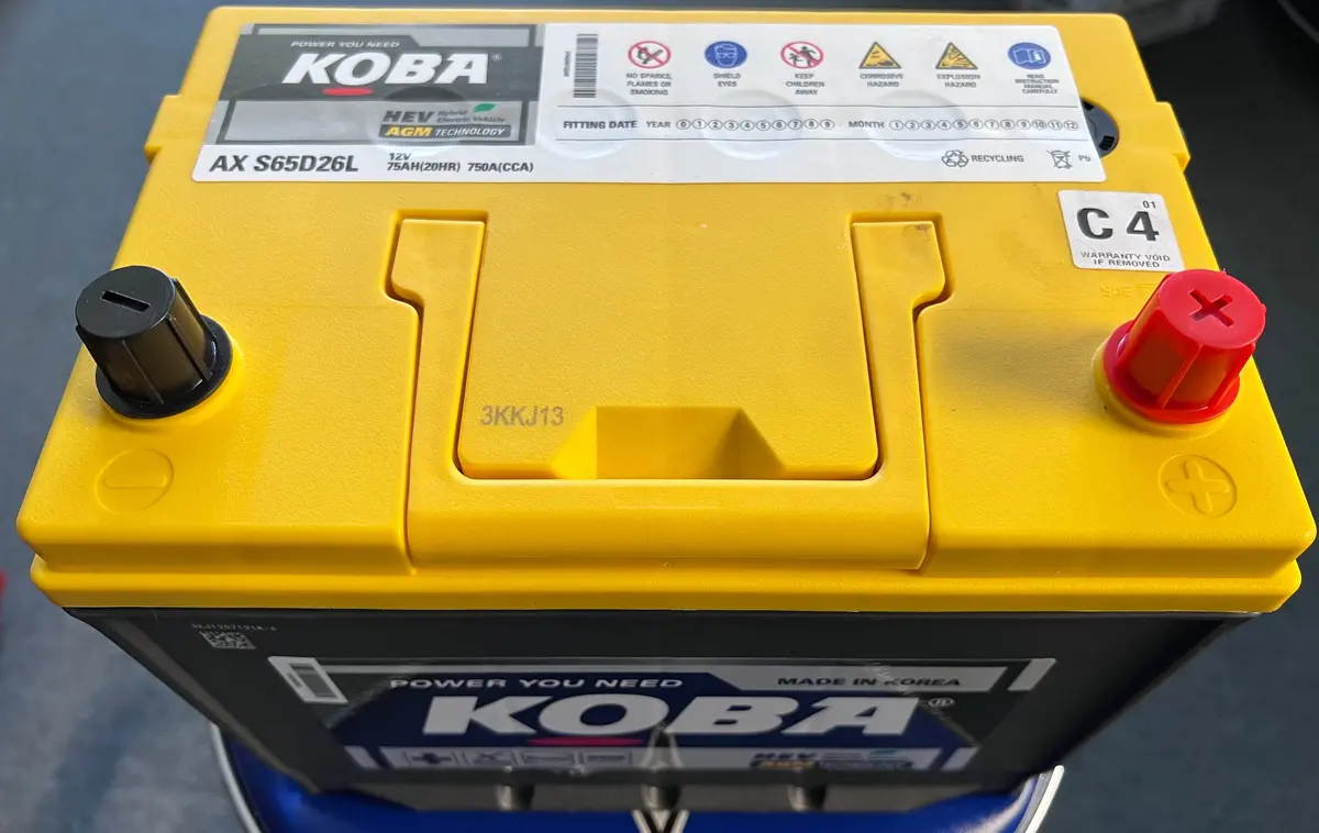 Koba S65d26l Agm Auxiliary Battery - 12V 75Ah 1