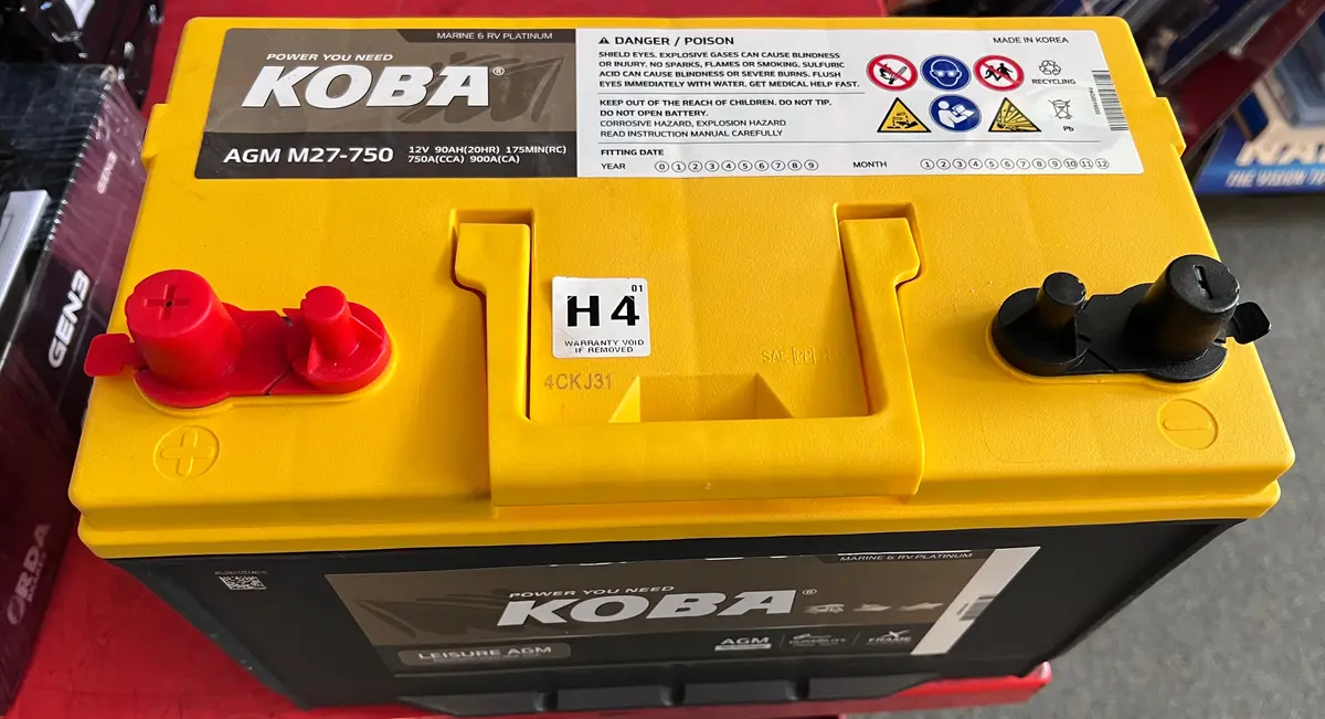 Koba Agm M27-750 Mf Dual Force+ Agm Battery - 12V, 750Cca, Dual Purpose 1