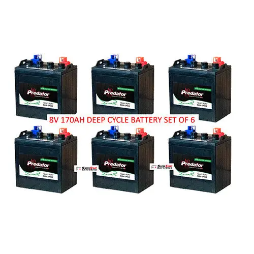 Set Of 6 Golf Cart Batteries 8V 170Ah Deep Cycle Gc8-Dt876-170 1