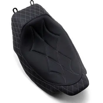 Mustang - Reverse Journey Solo Seat - Diamond Stitch, Gray Thread - '08-21 Touring 1