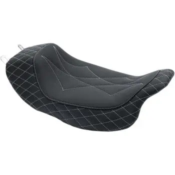 Mustang - Reverse Journey Solo Seat - Diamond Stitch, Gray Thread - '08-21 Touring 2