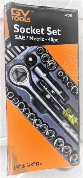 Gv Tools Socket Set 40 Piece 1/4In & 3/8In Drive - Gv001 1