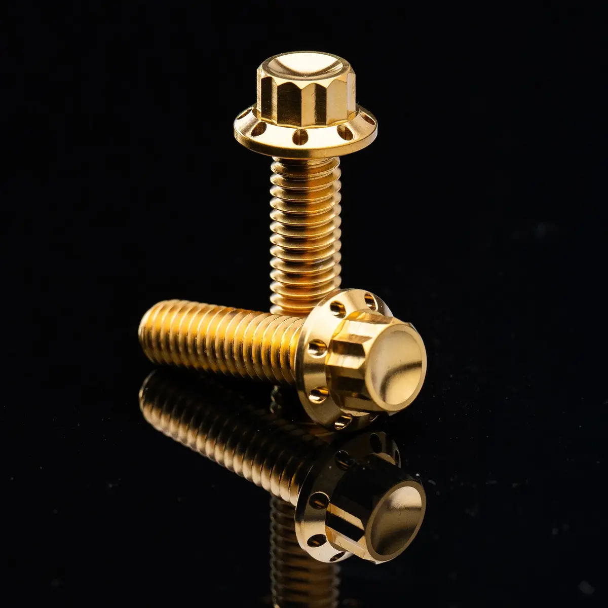 Arlen Ness Rocker Box Titanium 12-Point Bolt Kits, Gold 2