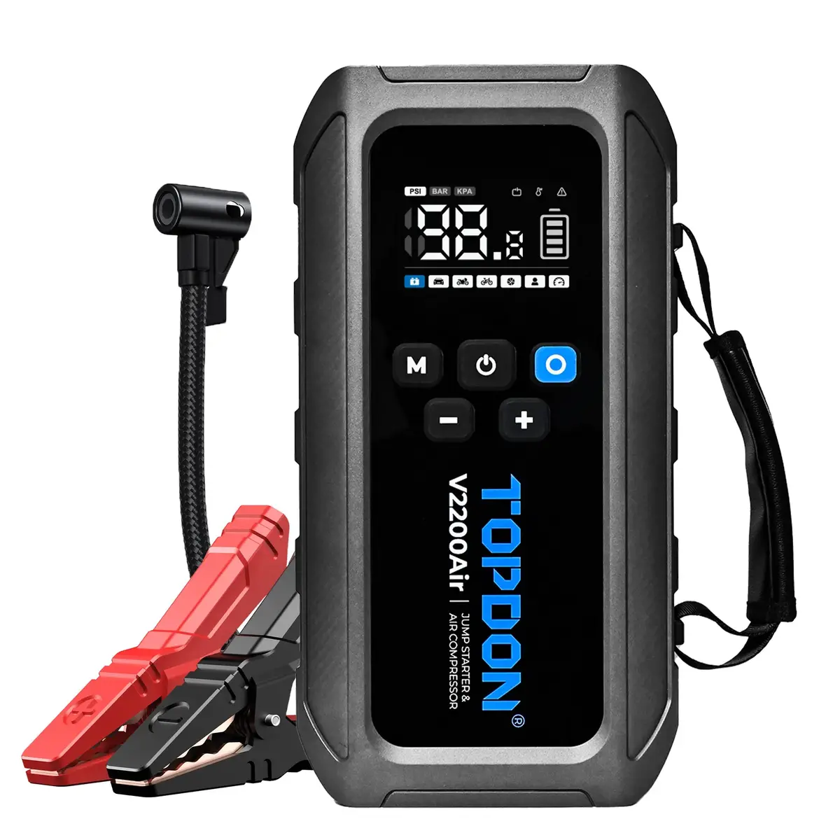 Topdon V2200air 2200A Vehicle Jump Stater, Tyre Inflater, Power Bank 1