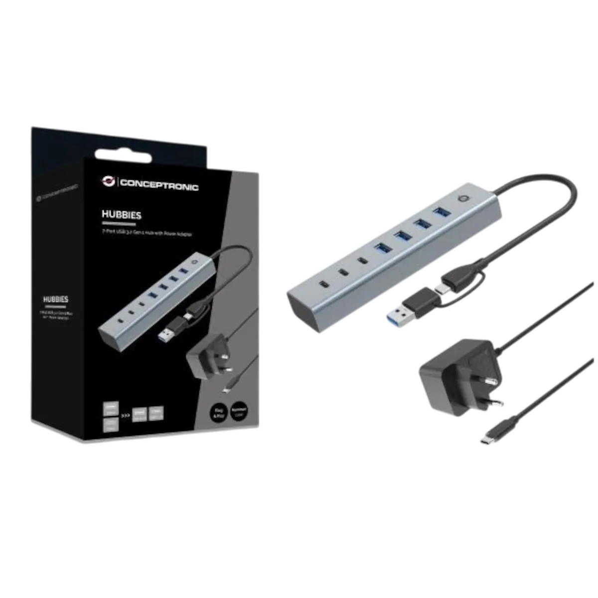 Hub Usb 3.2 Gen 1 De 7 Puertos (3X Usb-C + 4X Usb-A) 1