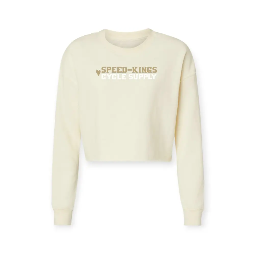 Women’S Have Heart Crop Top Crew Neck In Bone 1