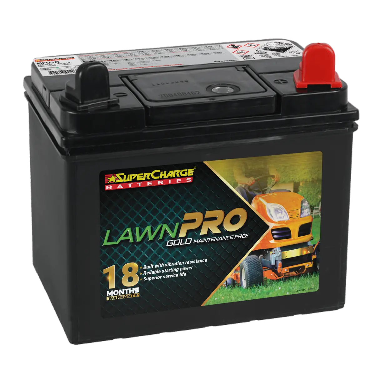 Supercharge Gold Ride-On Mower Battery Mfu1-R, 12V 350Cca 1