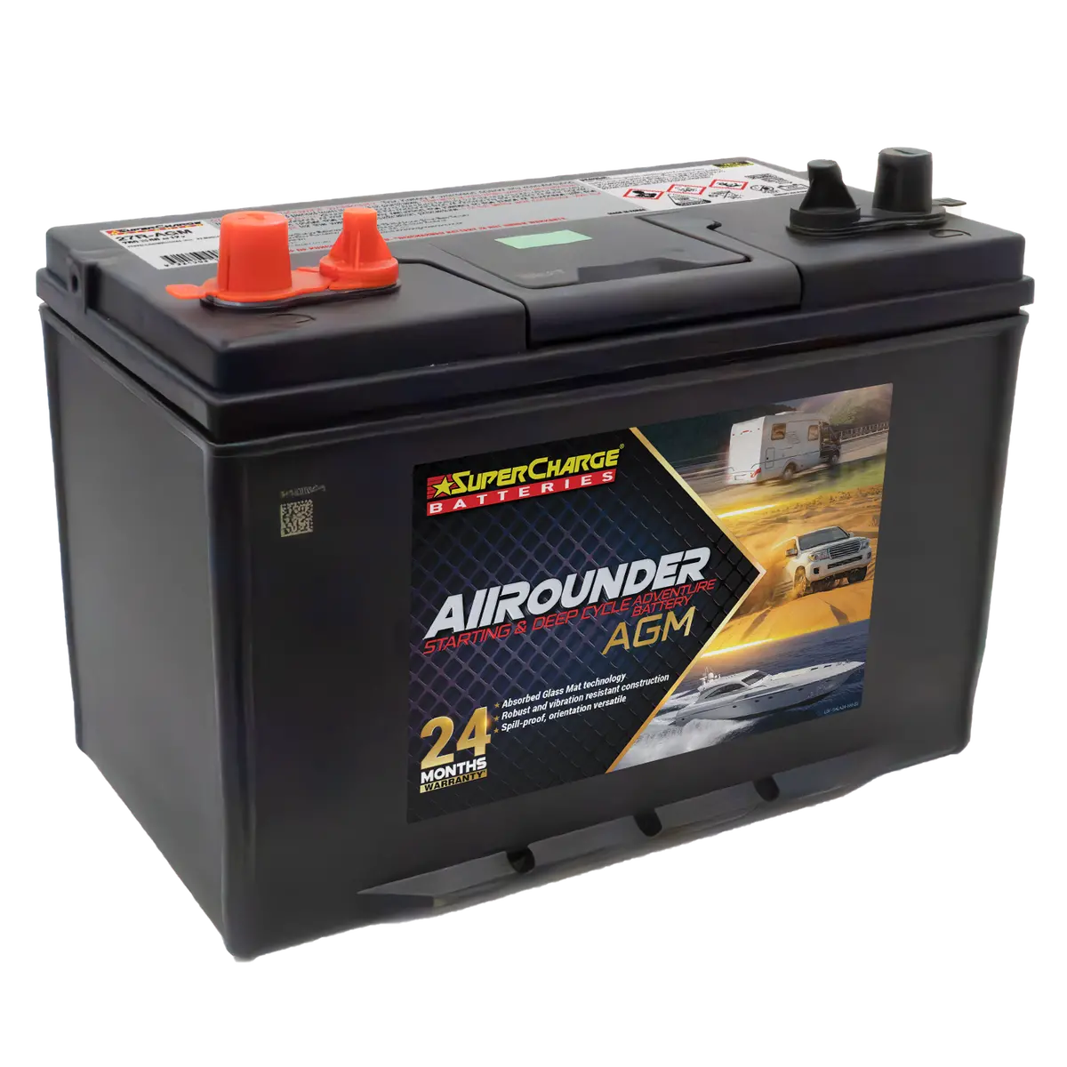 Supercharge Allrounder 27R-Agm 90Ah Agm Dual Purpose Battery 750 Cca 1