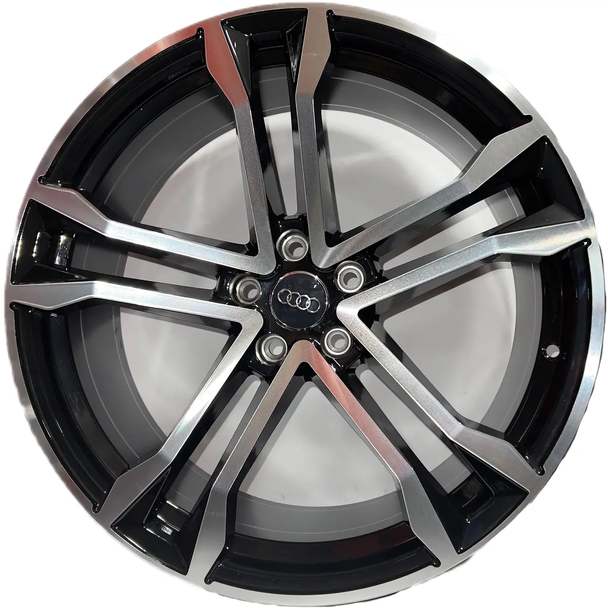 9X20 Audi 5 Spoke Black Polished 1