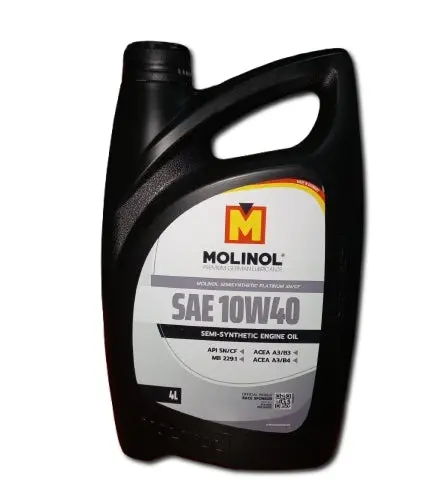 4L Molinol Sae 10W-40 Semi Synthetic Heavy Duty Engine Oil. Made In Germany. 1