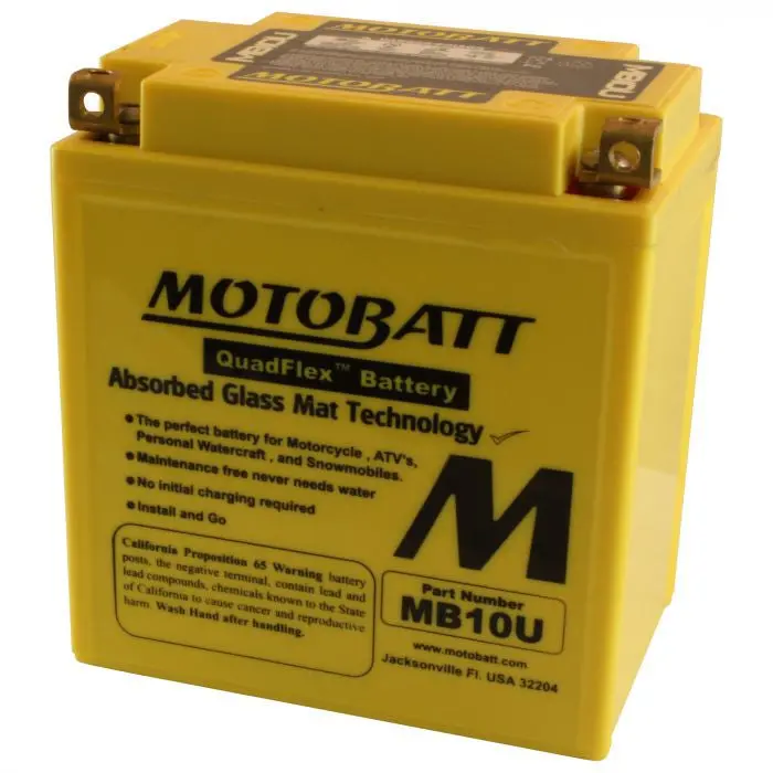 Motobatt Quadflex Mb10u 12V 175Cca Motorbike Battery | Yb10l-A2 1