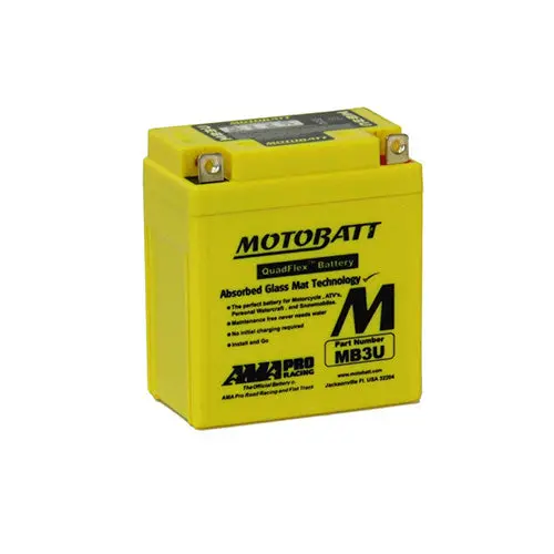 Motobatt Quadflex Mb3u 12V 3Ah Motorbike Battery | Yb3l-A 1