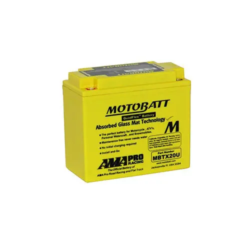 Motobatt Quadflex Mbtx20u 12V 310Cca Agm Motorbike Battery 1
