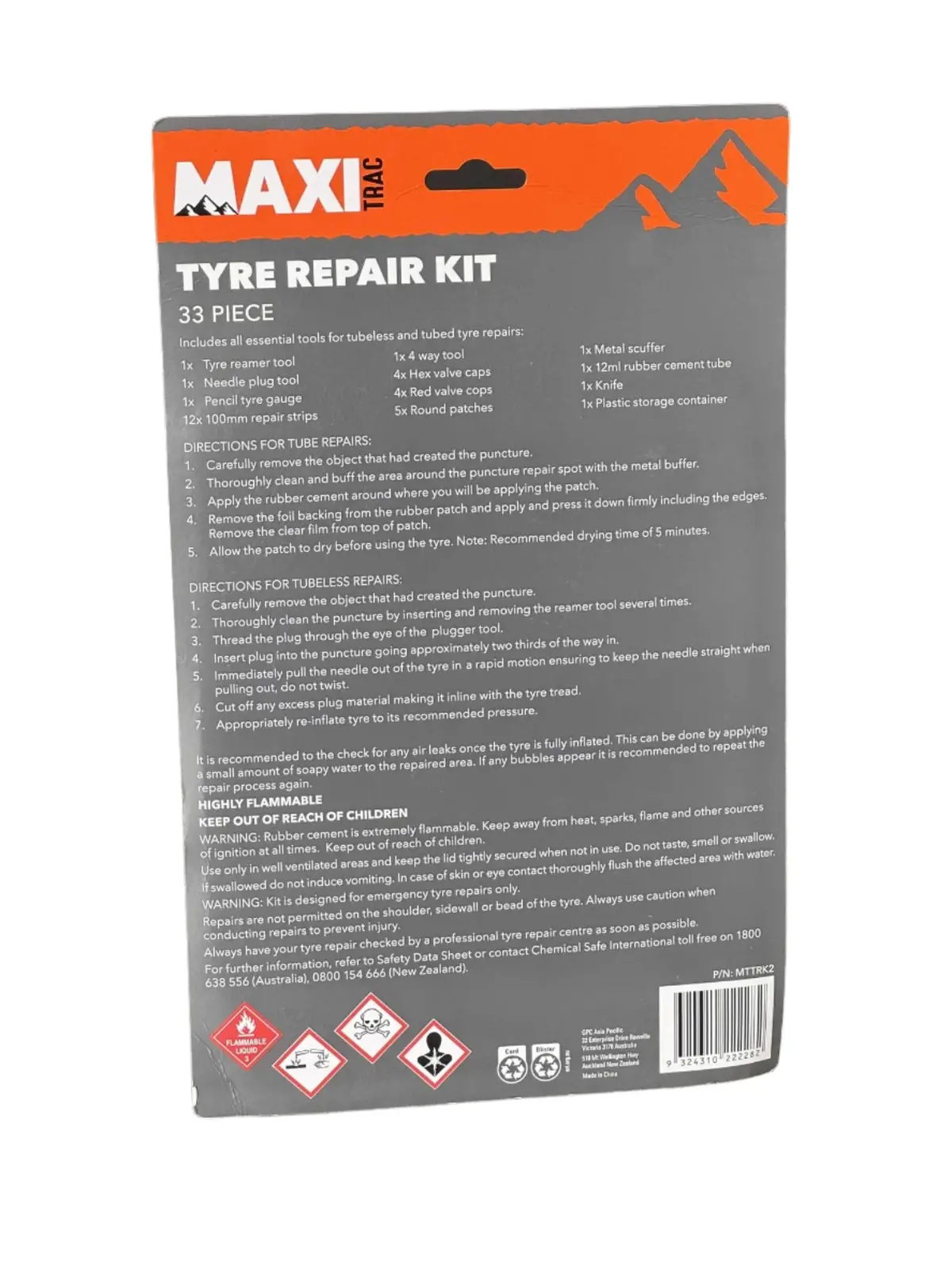 Maxi Trac Tyre Repair Kit 33 Piece - Mttrk2 2