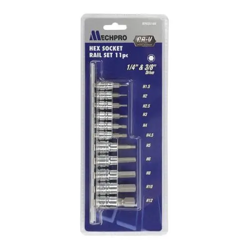 Mechpro Blue Socket Rail Set Hex 11 Piece – Metric – Mpbsk140k 2