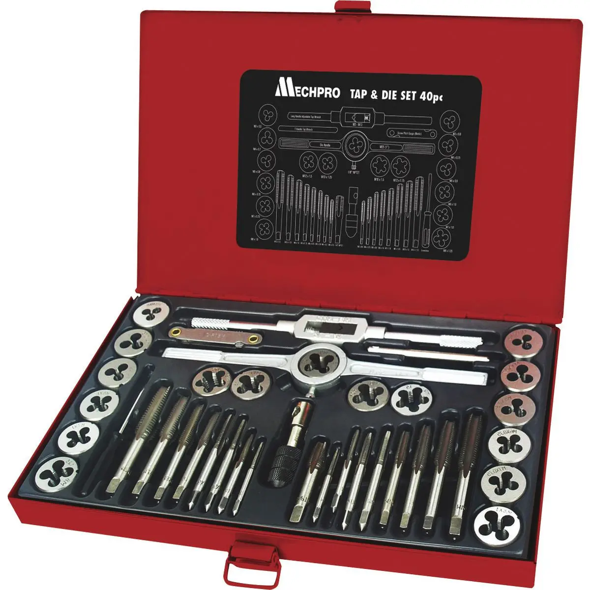 Mechpro 40Pc Tap And Die Set | Professional Threading Tool Kit - Mpst115s 1