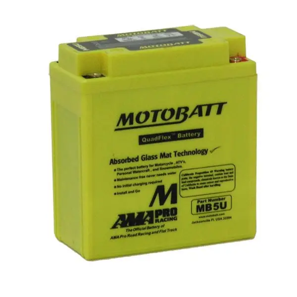 Motobatt Quadflex Mb5u 12V 105Cca Motorbike Battery Yb5l-B 1