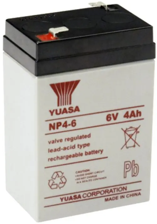 Yuasa Np4-6Fr Np Stationary Power 6V 4Ah Agm Deep-Cycle Battery Sealed 1