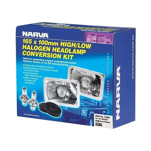 Narva 72068 Halogen Headlamp – H4 60/55W Conversion Kit – 165 X 100Mm High/Low Beam Free Form 1
